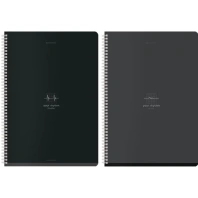 Тетради ДЭК А4 96 л. КОМПЛЕКТ 2 шт. BRAUBERG гребень, клетка, матовая ламинация, "Ритм", 404871