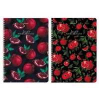 Тетради КОМПЛЕКТ 2 шт., А4, 96 л., BRAUBERG гребень, клетка, глянцевый лак, "Гранаты", 404389