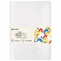 Тетрадь 48 л. в клетку обложка кожзам SoftTouch, сшивка, A5 (147х210мм), БЕЛЫЙ, BRAUBERG RAINBOW, 403881 Тетрадь 48 л. в клетку обложка кожзам SoftTouch, сшивка, A5 (147х210мм), БЕЛЫЙ, BRAUBERG RAINBOW, 403881