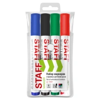 Маркеры стираемые для белой доски НАБОР 4 ЦВЕТА, STAFF "MANAGER" WBM-300, 3 мм, с клипом, 152637 Маркеры стираемые для белой доски НАБОР 4 ЦВЕТА, STAFF "MANAGER" WBM-300, 3 мм, с клипом, 152637