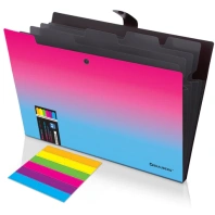 Папка-органайзер на кнопке 5 отделений, BRAUBERG GRADE, A4, розово-голубой градиент, 274091