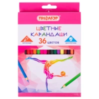 Карандаши цветные ПИФАГОР для девочек "БЫСТРЕЕ! ВЫШЕ! СИЛЬНЕЕ!", 36 цветов, натуральное дерево, 181814 Карандаши цветные ПИФАГОР для девочек "БЫСТРЕЕ! ВЫШЕ! СИЛЬНЕЕ!", 36 цветов, натуральное дерево, 181814