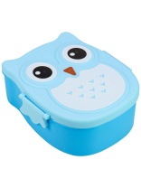 Ланч-бокс 2 отд., 800мл "Совушка" голубая + приборы