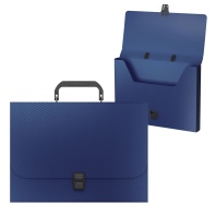 Портфель пластиковый ErichKrause® Diamond Original, A4,синий (в пакете по  1шт.)