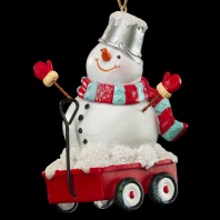 Украшение ErichKrause Decor Снеговик в тачке 9.5см