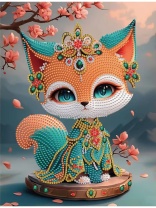 Алмаз мозаика (блест.) 23х30 см, с подр., с част. заполн. (6 цв.) Нефритовая лисичка (арт. НД-9050)|РЫ|НД-9050