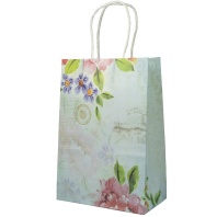 Пакет подар. бумажн. крафт 18*25*9 см, 120 гр/м Цветы, 4 дизайна