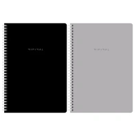 Тетради ДЭК А4 96 л. КОМПЛЕКТ 2 шт. BRAUBERG гребень, клетка, матовая ламинация, MINIMAL CLASSIC, 404878