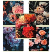 Тетради ДЭК А5 48 л. КОМПЛЕКТ 5 шт. BRAUBERG, скоба, клетка, глянцевый лак, "ЦВЕТЫ", 404940