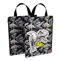 Папка текстильная на молнии, вертикальная ErichKrause с ручкой Dinosaur Park, A4