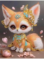 Алмаз мозаика (блест.) 23х30 см, с подр., с част. заполн. (7 цв.) Янтарная лисичка (арт. НД-9051)|РЫ|НД-9051