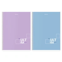 Тетради ДЭК А4 96 л. КОМПЛЕКТ 2 шт. BRAUBERG гребень, клетка, матовая ламинация, "UltraTone", 404883