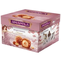 Конфеты глазированные AMAPOLA "Фундук и Ваниль" вафельные 100 г Конфеты глазированные AMAPOLA "Фундук и Ваниль" вафельные 100 г