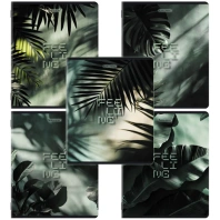 Тетради ДЭК А5 48 л. КОМПЛЕКТ 5 шт. BRAUBERG скоба, клетка, матовая ламинация, TROPICAL, 404956