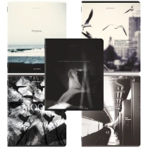 Тетради ДЭК А5 48 л. КОМПЛЕКТ 5 шт. BRAUBERG скоба, клетка, матовая ламинация, MOOD, 404955