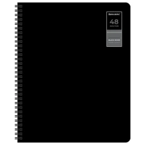 Тетради ДЭК А5 48 л. КОМПЛЕКТ 4 шт., BRAUBERG, гребень, клетка, 80г/м, SoftTouch, "Black Classic", 405578