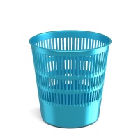 Корзина для бумаг сетчатая пластиковая ErichKrause® Ice Metallic, 12л, голубая Корзина для бумаг сетчатая пластиковая ErichKrause® Ice Metallic, 12л, голубая