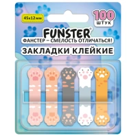 Закладки клейкие Z-сложения FUNSTER (ФАНСТЕР) "Лапки котов", 45х12 мм, 100 шт., (5 цветов х 20 листов), в диспенсере, 116691 Закладки клейкие Z-сложения FUNSTER (ФАНСТЕР) "Лапки котов", 45х12 мм, 100 шт., (5 цветов х 20 листов), в диспенсере, 116691