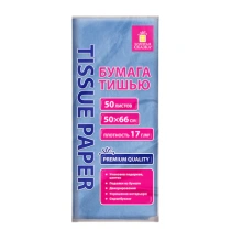 Цветная бумага ТИШЬЮ 17г/м2, 50х66см, 50 листов пастель голубой, ЗОЛОТАЯ СКАЗКА, 116486