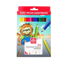 Карандаши цветные KOH-I-NOOR "LION", 36цв., 2,8мм, европодвес, 3555/36, 3555036034KS