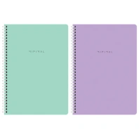 Тетради ДЭК А4 96 л. КОМПЛЕКТ 2 шт., BRAUBERG, гребень, клетка, 80 г/м2, SoftTouch, "Minimal", 405585