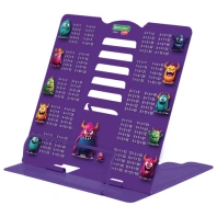 Подставка для книг и учебников большая BRAUBERG KIDS "Monsters" с таблицей умножения, регулируемый угол наклона, металлическая, 238964