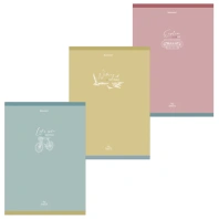 Тетради КОМПЛЕКТ 3 шт. А4, 96 л., BRAUBERG скоба, клетка, глянцевый лак, "Pastel", 404388