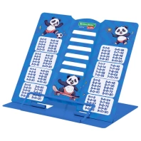 Подставка для книг и учебников BRAUBERG KIDS mini "Panda" с таблицей умножения, регулируемый угол наклона, металлическая, 238975