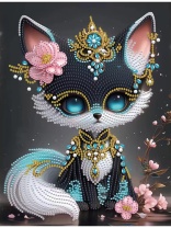 Алмаз мозаика (блест.) 23х30 см, с подр., с част. заполн. (7 цв.) Лисичка-оникс (арт. НД-9049)|РЫ|НД-9049