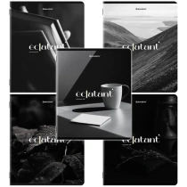 Тетради ДЭК А5 48 л. КОМПЛЕКТ 5 шт. BRAUBERG, скоба, клетка, глянцевый лак, "ELEGANT", 404918