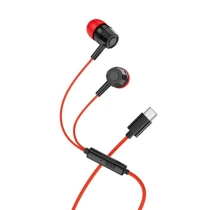 Наушники с микрофоном (гарнитура) VIXION PRO VS-30, проводные, 1,2 м, Type-C, красный, 03431, БП-00001069