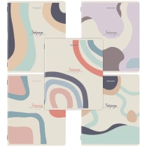 Тетради ДЭК А5 48 л. КОМПЛЕКТ 5 шт. BRAUBERG скоба, клетка, матовая ламинация, ABSTRACT, 404931