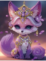 Алмаз мозаика (блест.) 23х30 см, с подр., с част. заполн. (7 цв.) Аметистовая лисичка (арт.НД-9052)|РЫ|НД-9052