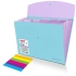 Папка-органайзер конверт на кнопке 6 отделений, BRAUBERG "Extra", A4, голубая с лиловым, 274104