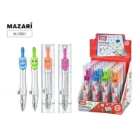 Циркуль в футляре металлический, 4 цвета в ассортименте, ПВХ-упаковка|ДА|M-2901